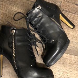 French Connection Beatrix Black Lace Up Bootie